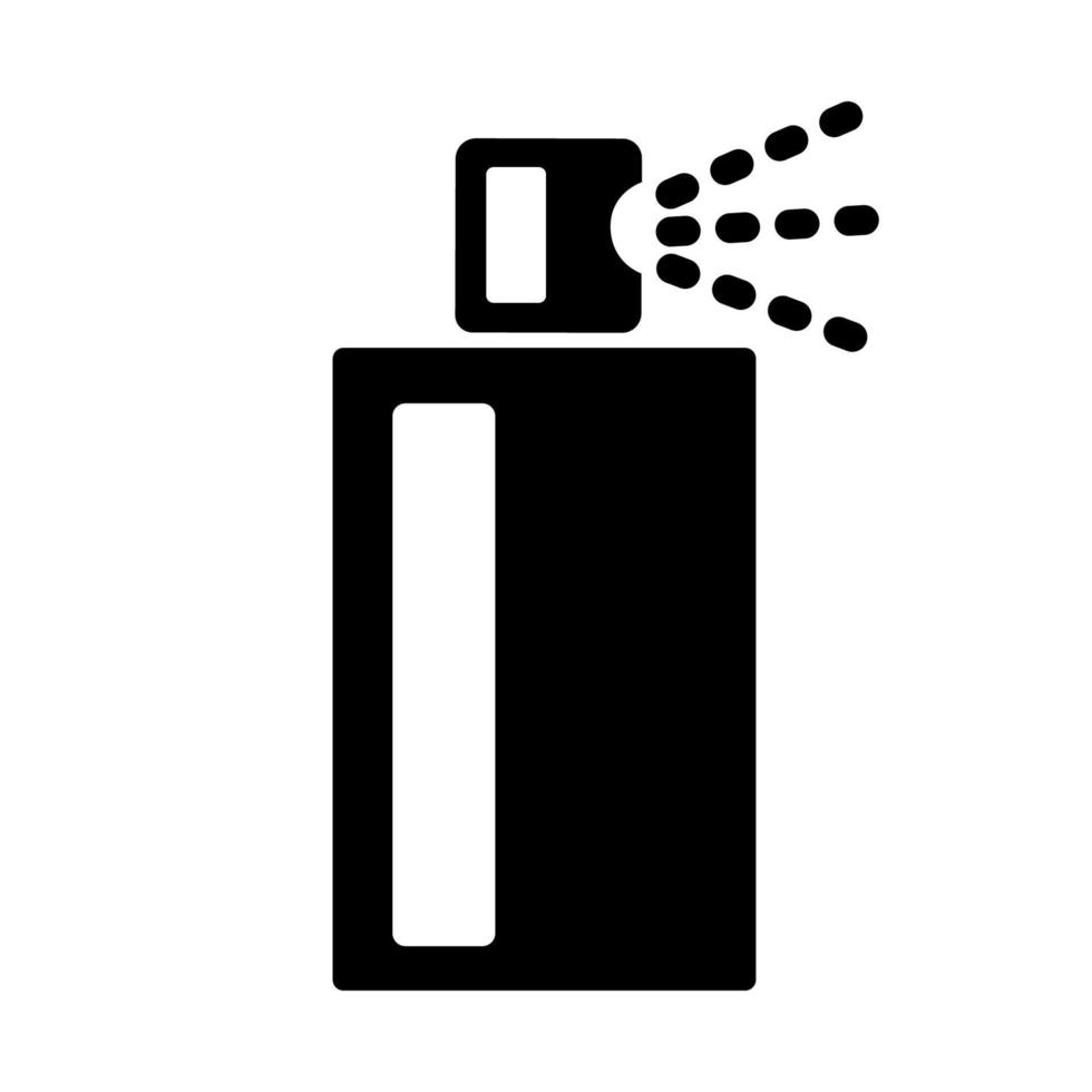 fles spray zwart-wit eenvoudige pictogram illustratie, antiseptische ontsmettingsmiddel gebruik vector