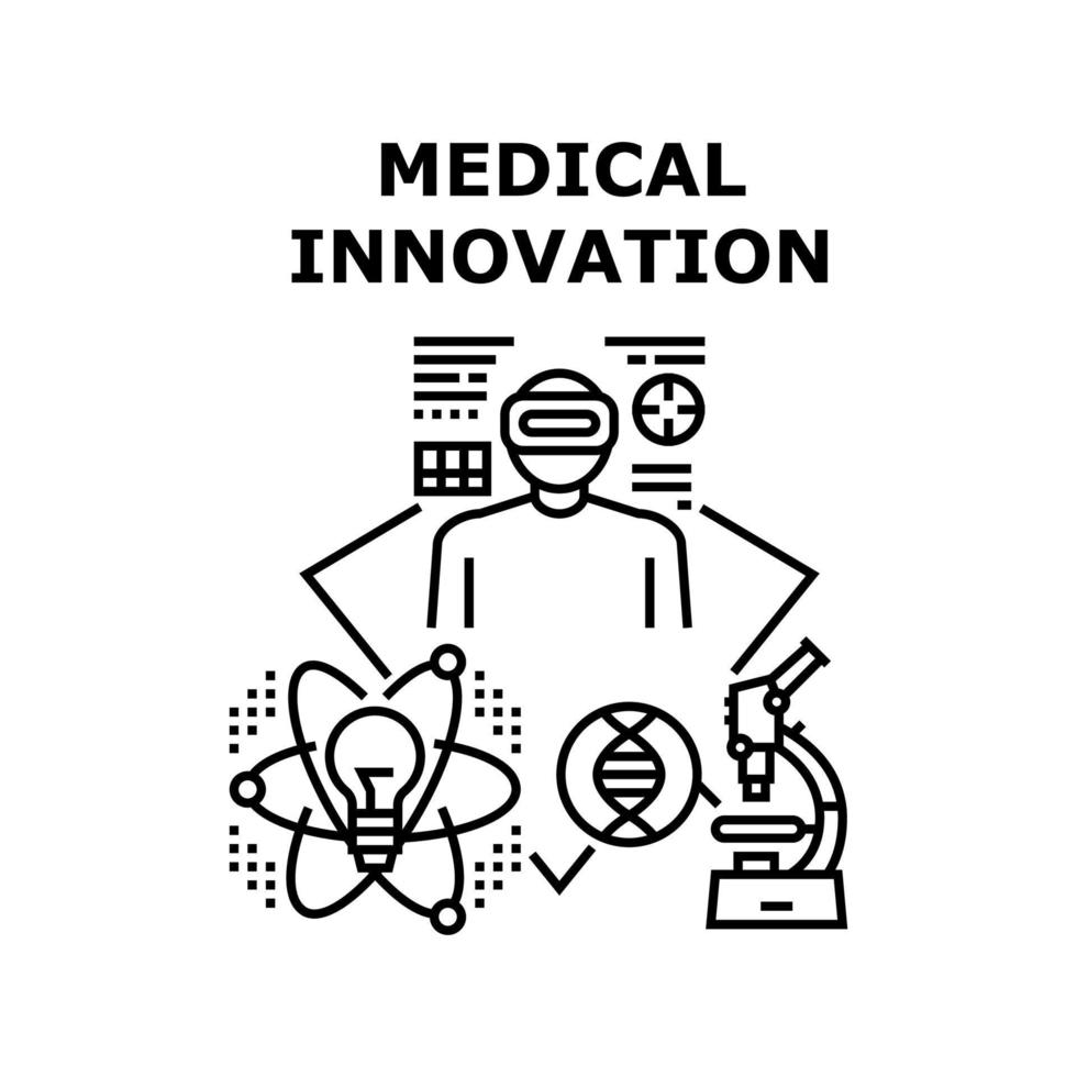 medische innovatie concept zwarte afbeelding vector