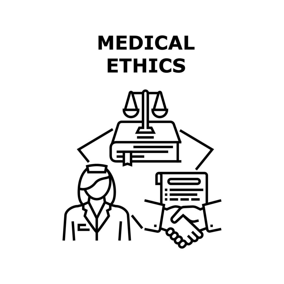 medische ethiek vector concept zwarte illustratie