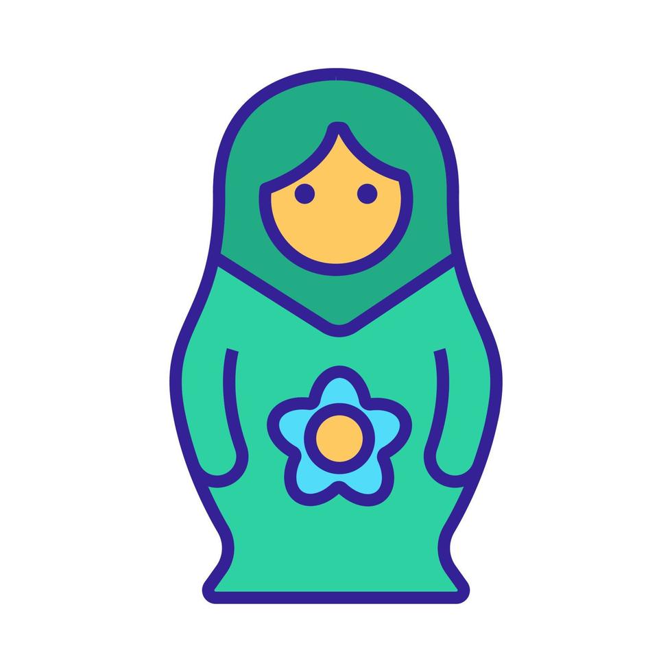 matreshka pictogram vector. geïsoleerde contour symbool illustratie vector