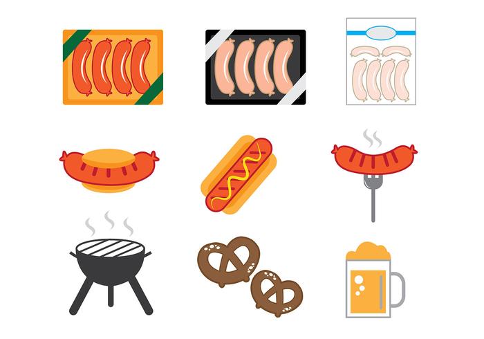 Bratwurst Pictogrammen vector