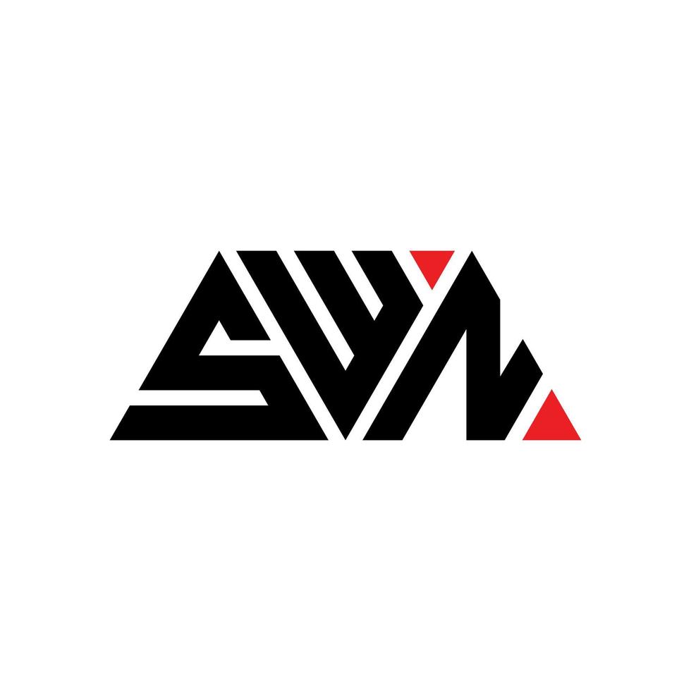 swn driehoek brief logo ontwerp met driehoekige vorm. swn driehoek logo ontwerp monogram. swn driehoek vector logo sjabloon met rode kleur. swn driehoekig logo eenvoudig, elegant en luxueus logo. swn