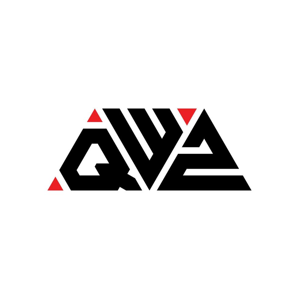 qwz driehoek brief logo ontwerp met driehoekige vorm. qwz driehoek logo ontwerp monogram. qwz driehoek vector logo sjabloon met rode kleur. qwz driehoekig logo eenvoudig, elegant en luxueus logo. qwz