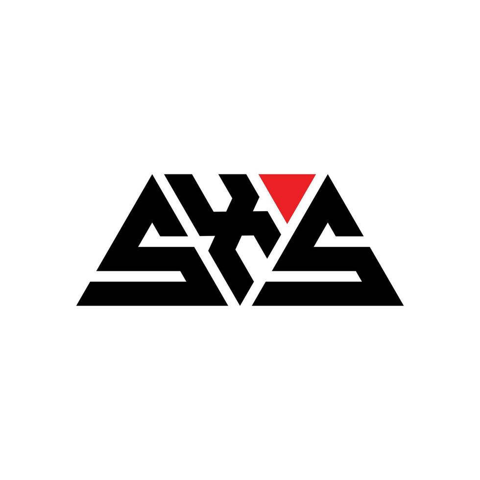 sxs driehoek brief logo ontwerp met driehoekige vorm. sxs driehoek logo ontwerp monogram. sxs driehoek vector logo sjabloon met rode kleur. sxs driehoekig logo eenvoudig, elegant en luxueus logo. sxs
