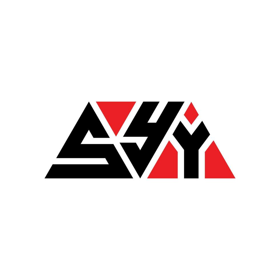 syy driehoek brief logo ontwerp met driehoekige vorm. syy driehoek logo ontwerp monogram. syy driehoek vector logo sjabloon met rode kleur. syy driehoekig logo eenvoudig, elegant en luxueus logo. syy