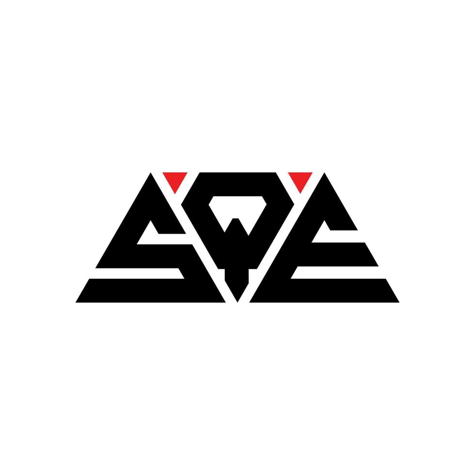 vierkante driehoek brief logo ontwerp met driehoekige vorm. vierkante driehoek logo ontwerp monogram. sqe driehoek vector logo sjabloon met rode kleur. sqe driehoekig logo eenvoudig, elegant en luxueus logo. vierkante