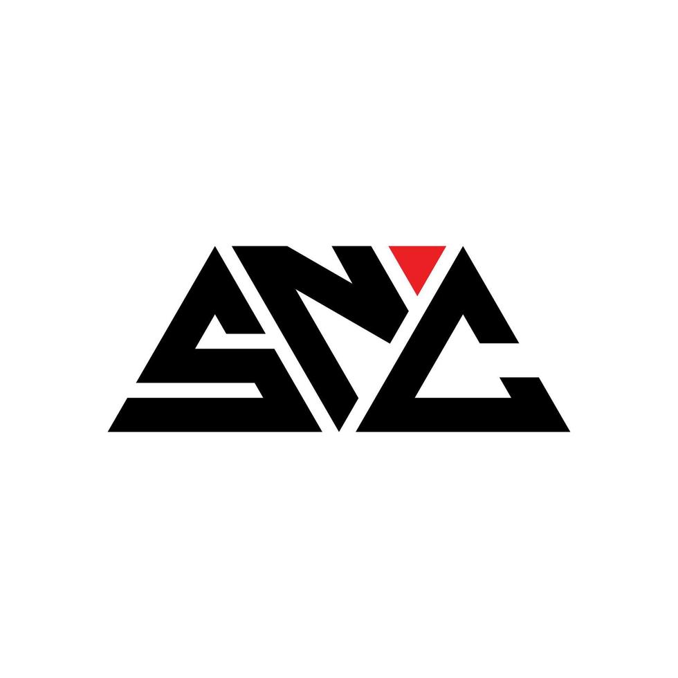 snc driehoek brief logo ontwerp met driehoekige vorm. snc driehoek logo ontwerp monogram. snc driehoek vector logo sjabloon met rode kleur. snc driehoekig logo eenvoudig, elegant en luxueus logo. snc