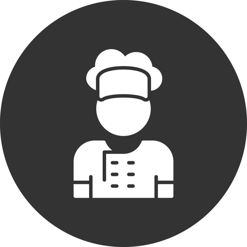 chef glyph omgekeerd pictogram vector