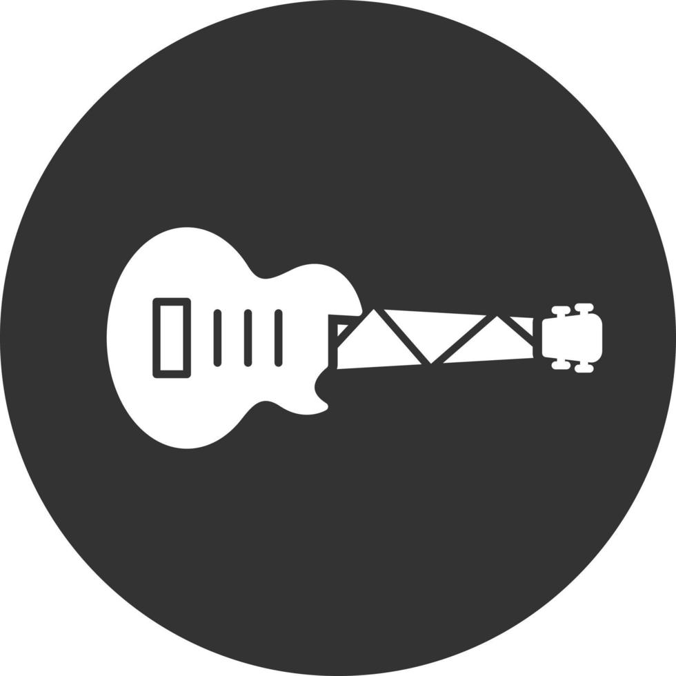 elektrische gitaar glyph omgekeerd pictogram vector