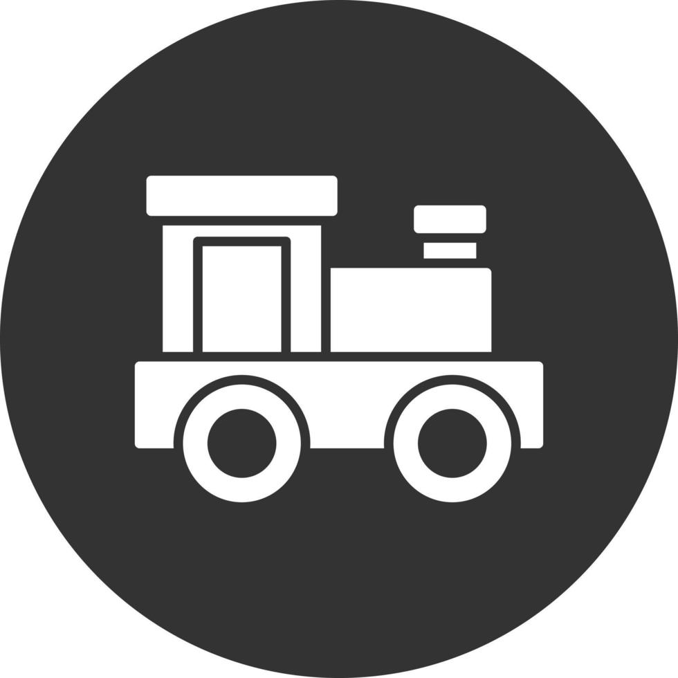 speelgoed trein glyph omgekeerd pictogram vector