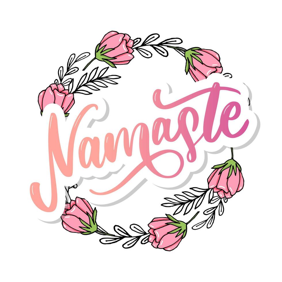 vectorbelettering. kalligrafische poster met zin - namaste. hand getekende offerte. vector illustratie