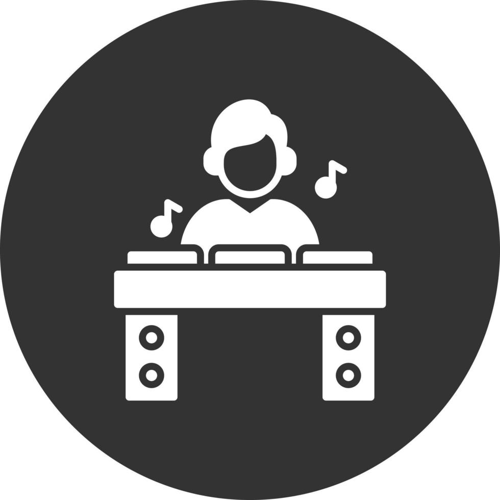 dj glyph omgekeerd pictogram vector