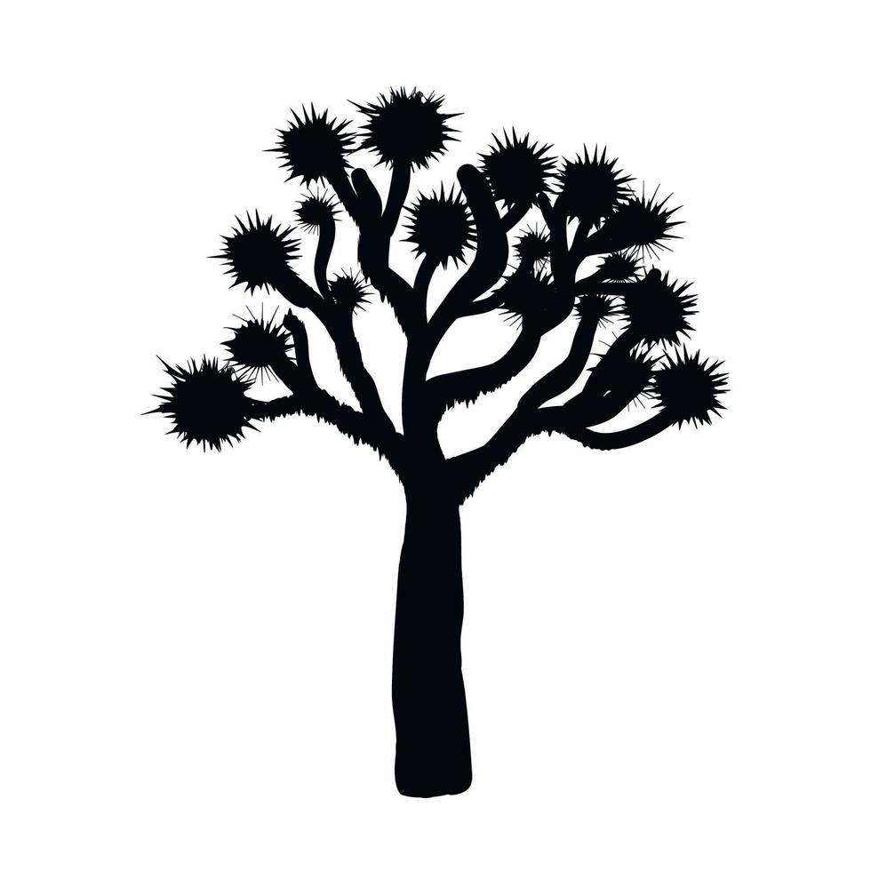 joshua tree zwart silhouet eenvoudige vector illustratie doornen