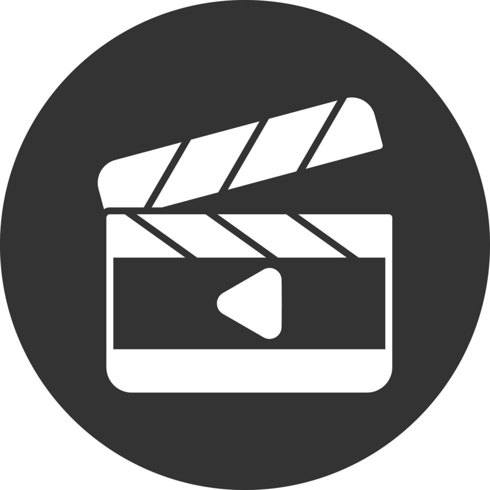 Filmklapper glyph omgekeerd pictogram vector