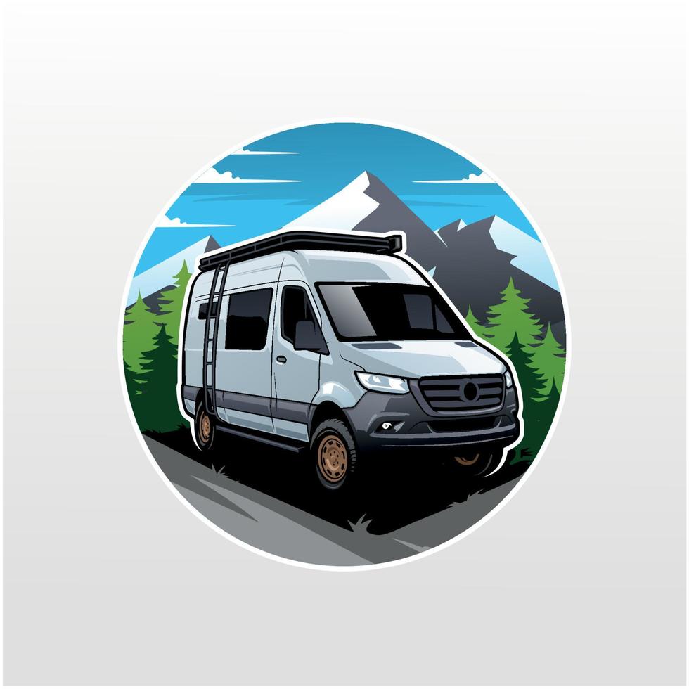 rv camper vector, het beste voor logo en illustraties vector