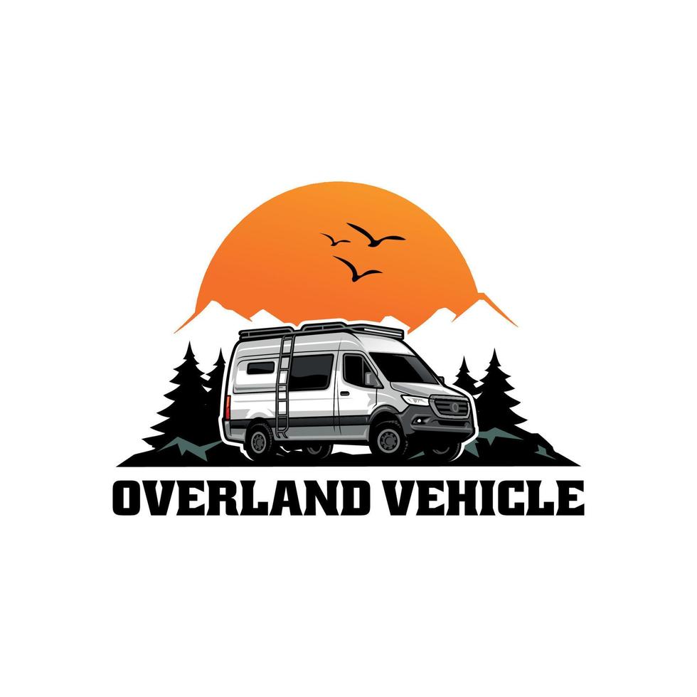 rv camper camping auto illustratie logo vector