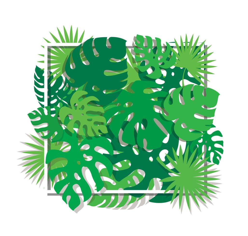 tropische bladeren sjabloon achtergrond vectorillustratie vector