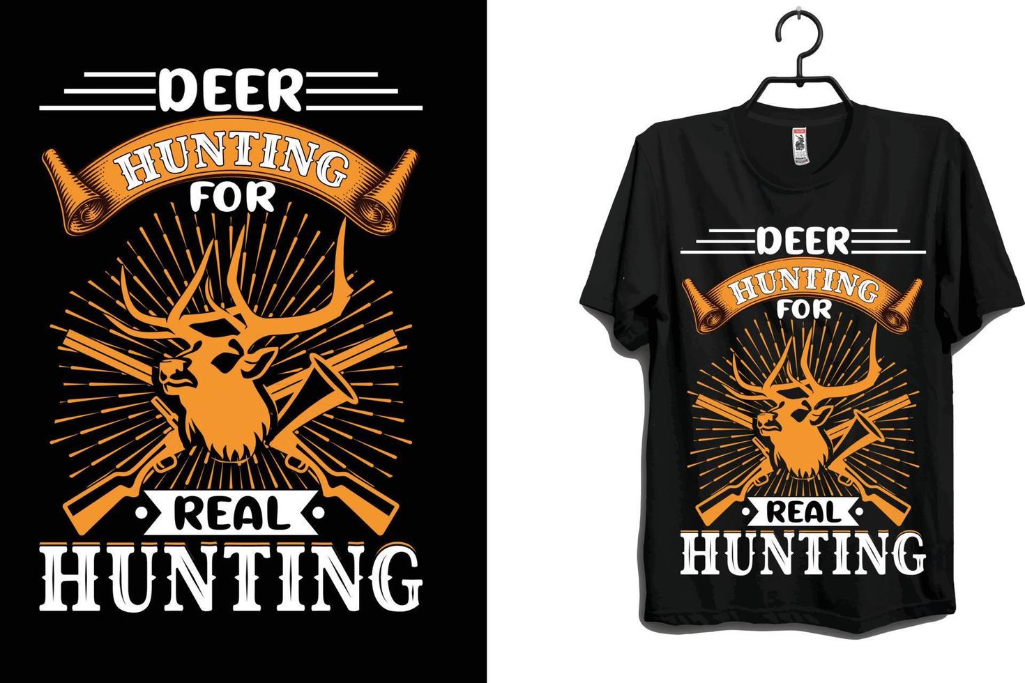 herten jagen op echt jacht-t-shirtontwerp vector