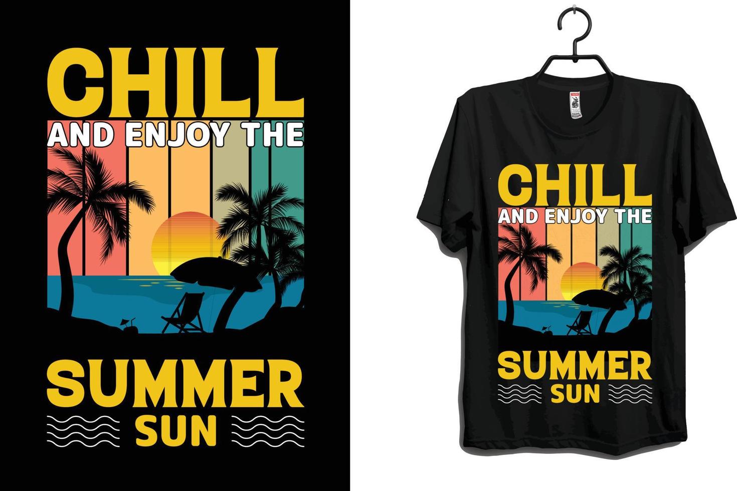 chill en geniet van het zomerzon vector t-shirt ontwerp