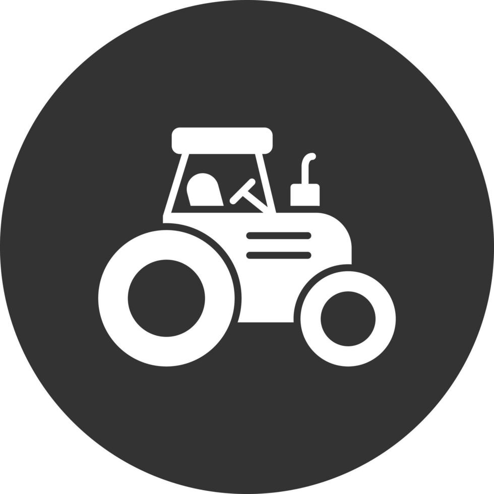 tractor glyph omgekeerd pictogram vector