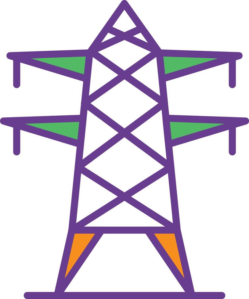 elektrische torenlijn gevuld twee kleuren vector