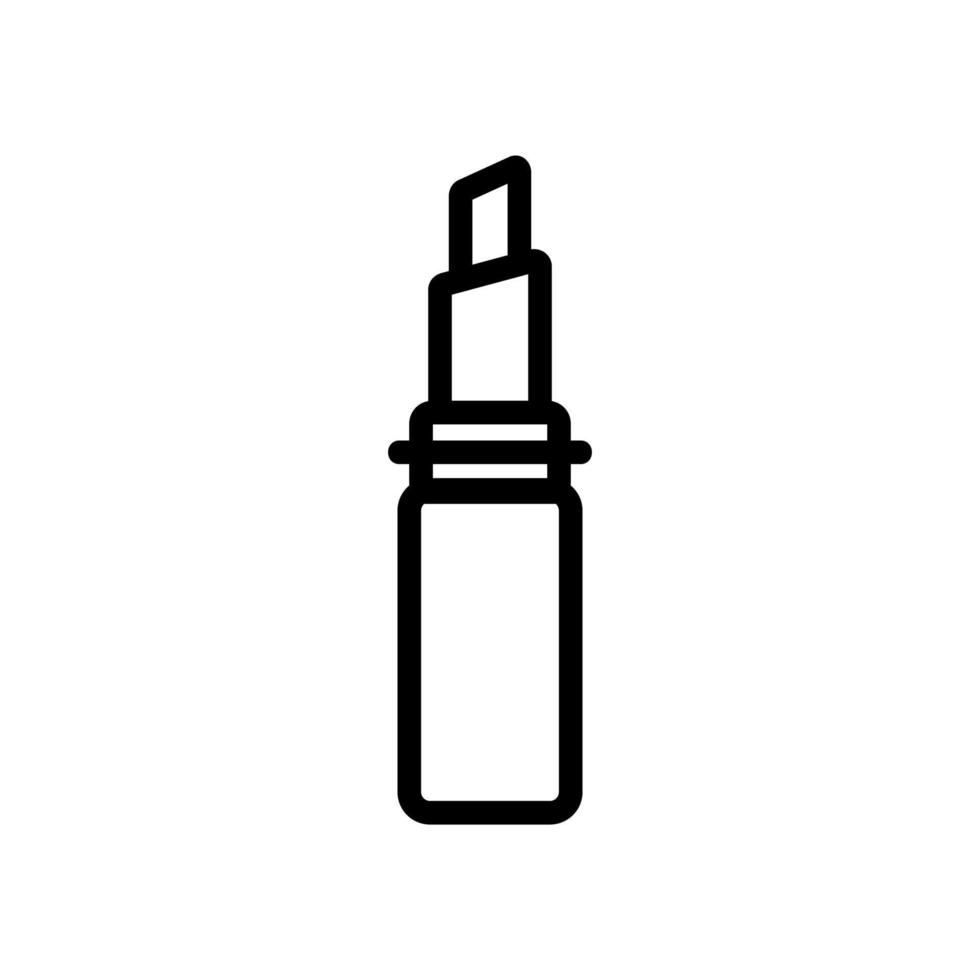 open vrouwelijke lippenstift pictogram vector overzicht illustratie