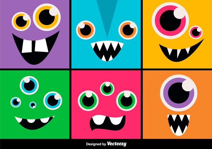 Cartoon monsters expressies vector