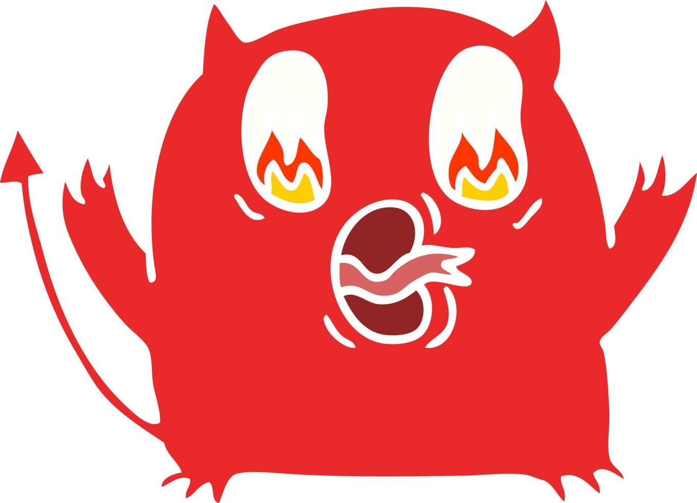 cartoon van schattige kawaii rode demon vector