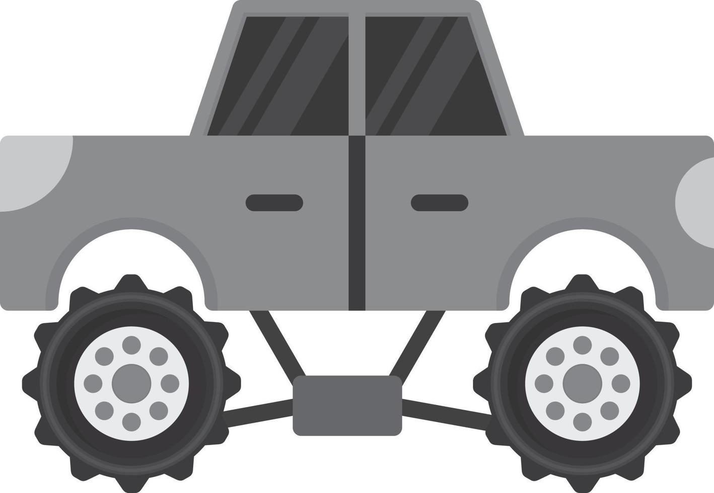 monster truck plat grijstinten vector