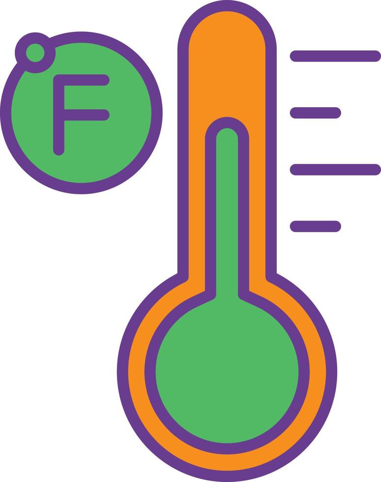 fahrenheit lijn gevuld twee kleuren vector