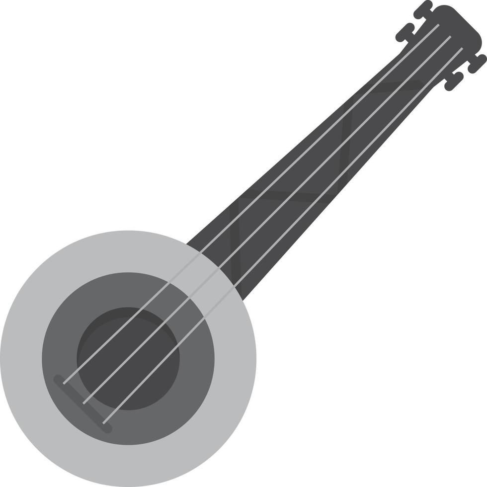 banjo plat grijstinten vector