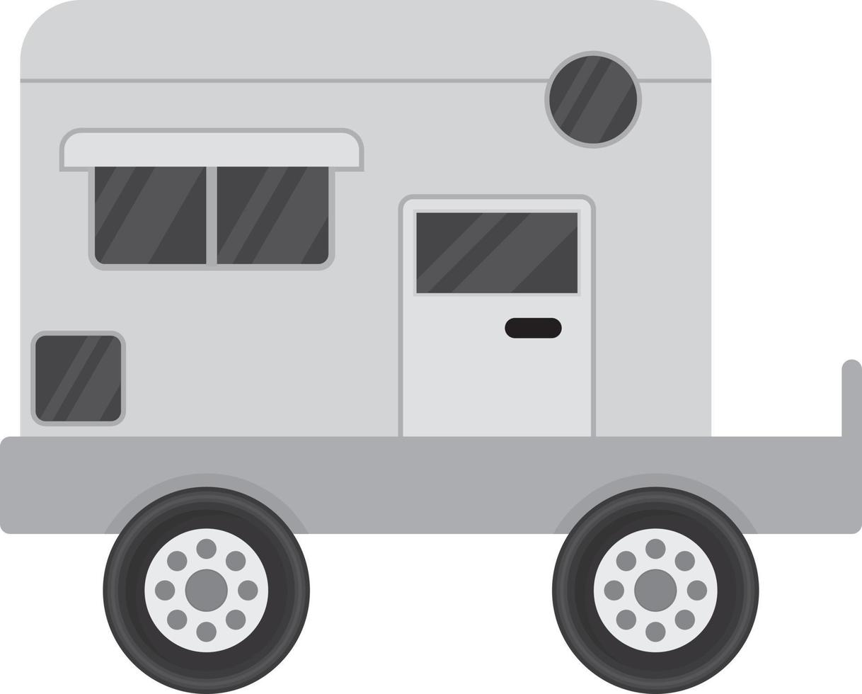 camper plat grijstinten vector