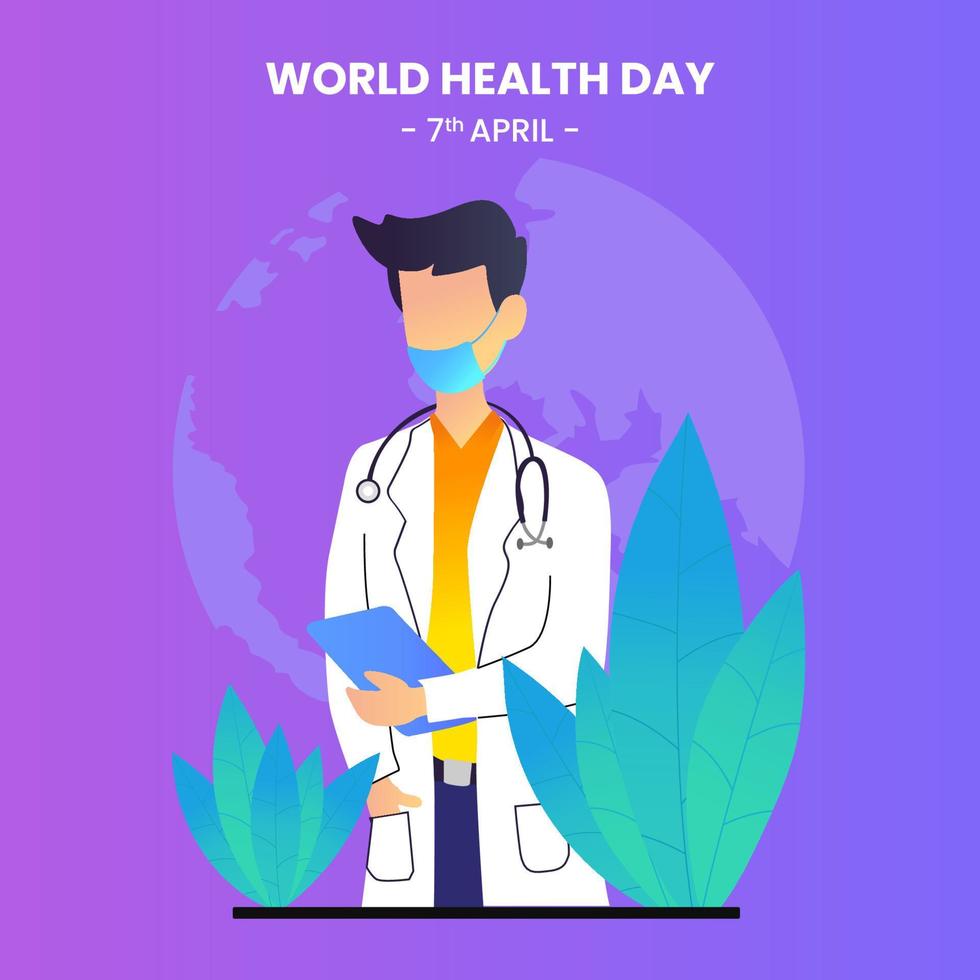 wereld gezondheidsdag platte ontwerp illustratie vector