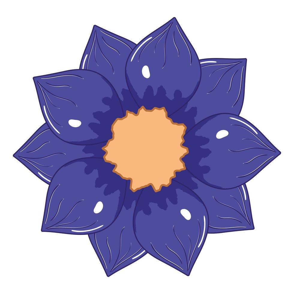 bloeiende blauwe bloem geïsoleerd op een witte achtergrond vector