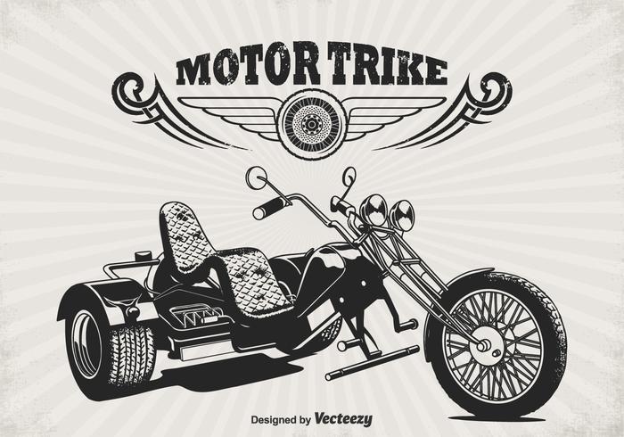 Gratis Retro Motor Trike Vector Poster