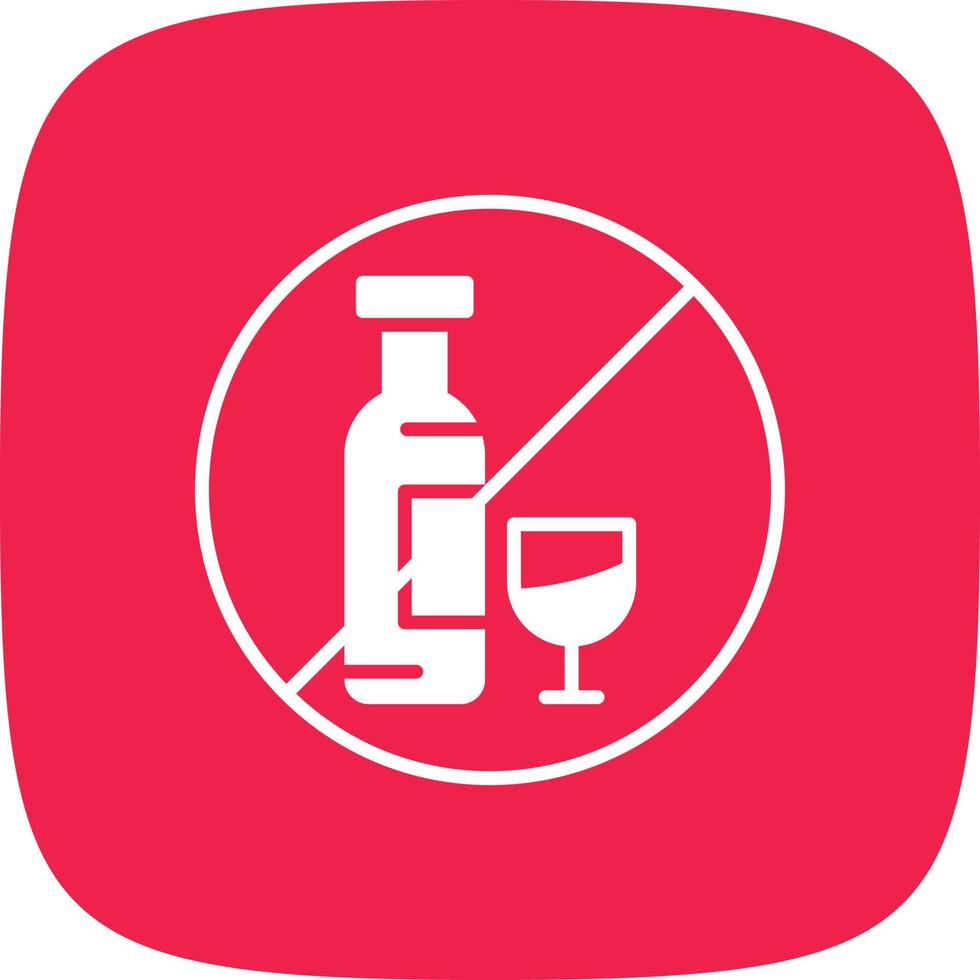 geen alcohol glyph om de hoek vector