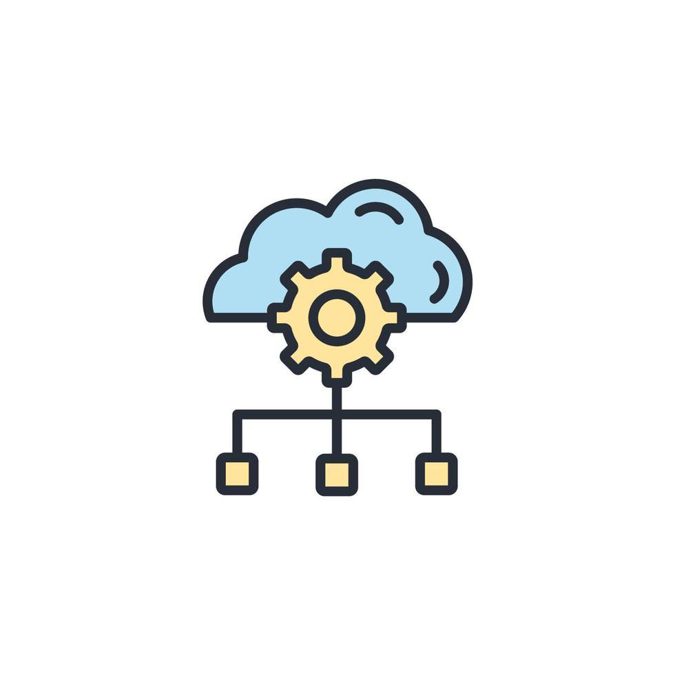 cloud computing-pictogrammen symbool vectorelementen voor infographic web vector