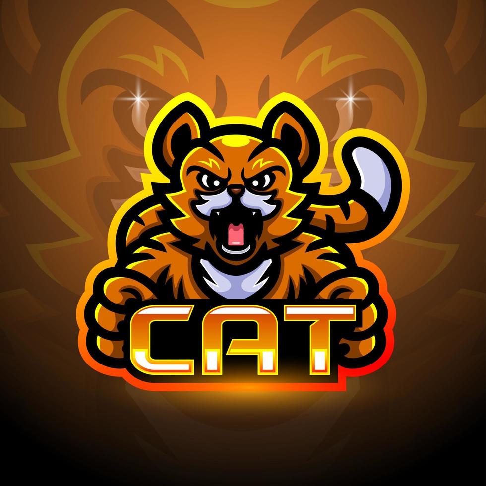 kat esport logo mascotte ontwerp vector