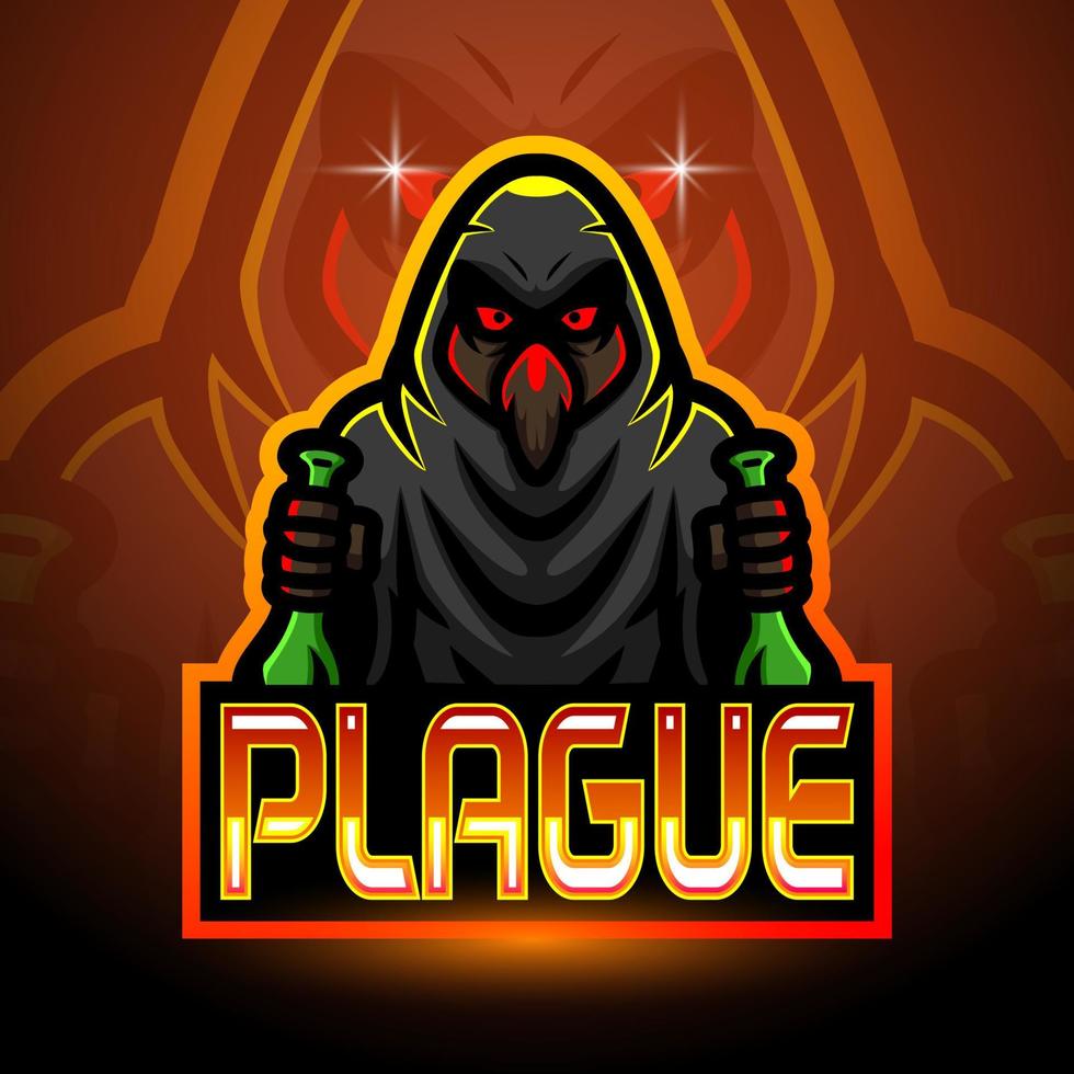 plaag esport logo mascotte ontwerp vector