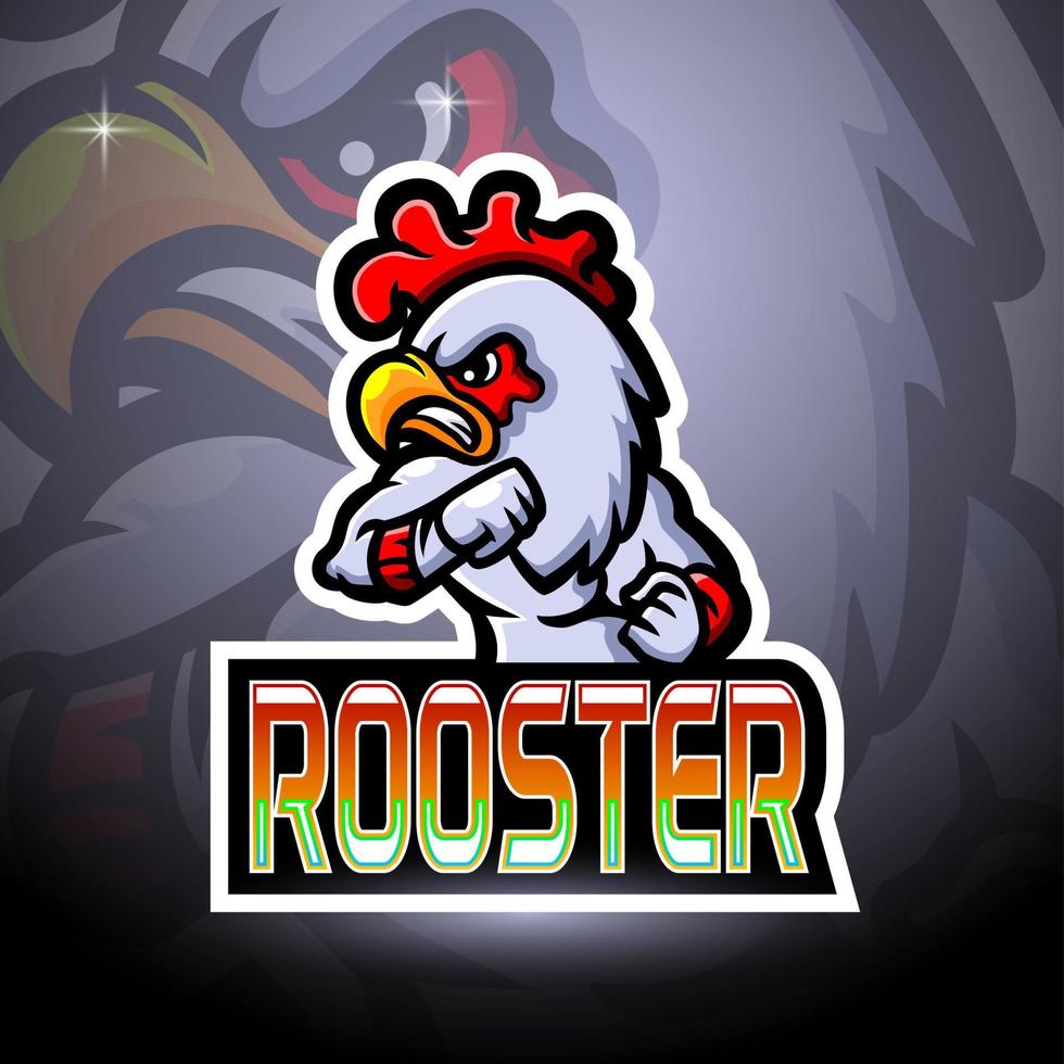 haan esport logo mascotte ontwerp vector