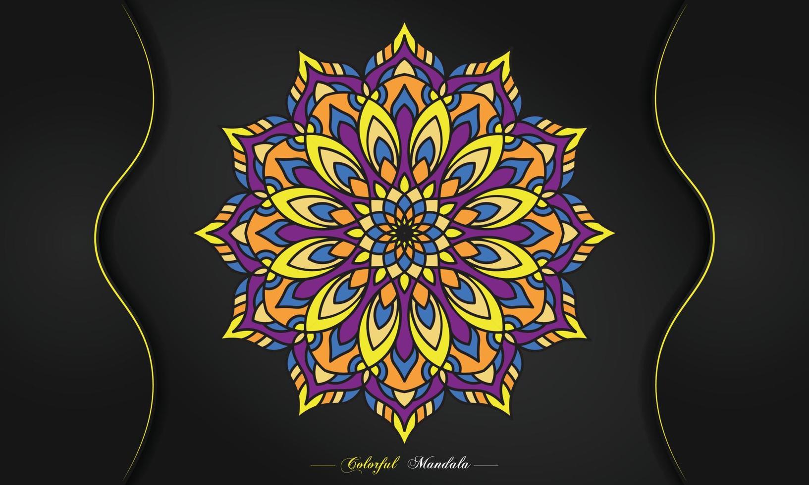 kleurrijke mandala ontwerp achtergrond, geometrische en decoratieve mandala voor print, poster, boekomslag, brochure, flyer, banner vector