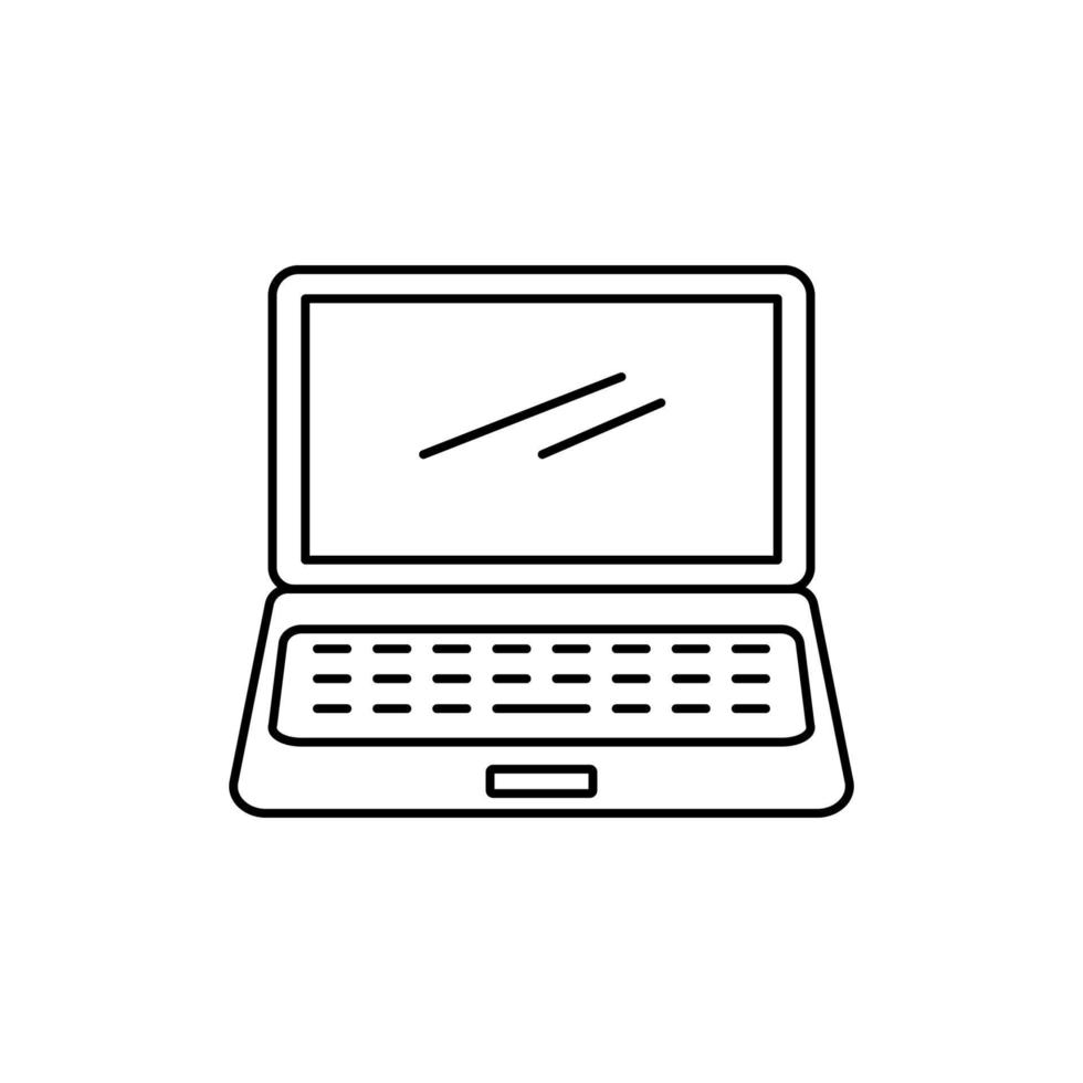 technologie laptop pictogram overzicht vector