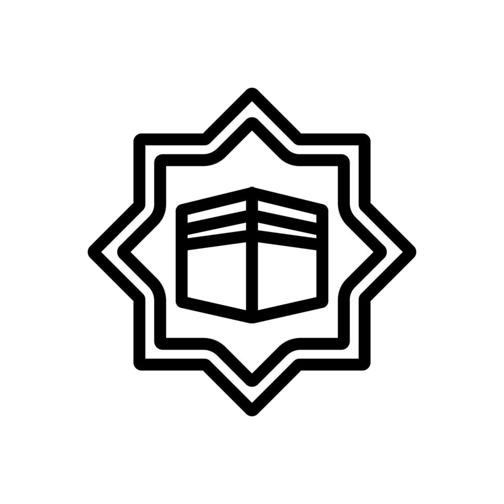 hemelvaart van heilige kaaba pictogram vector overzicht illustratie