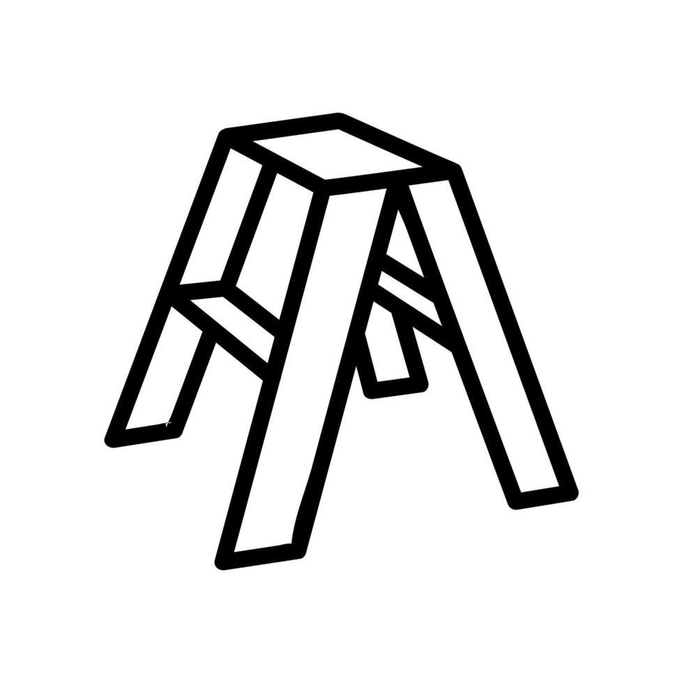 hoge stoel met stappen en platform voor reparatie pictogram vector overzicht illustratie