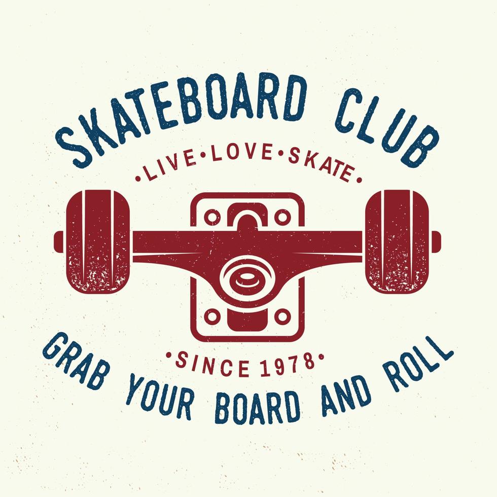 skateboard club-badge. vectorillustratie. vector