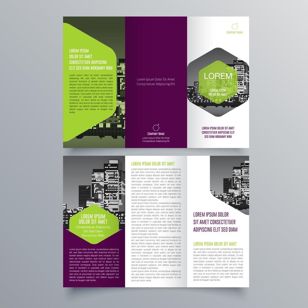 gevouwen brochure sjabloon minimalistisch geometrisch ontwerp voor corporate en business. creatief concept brochure vector sjabloon.