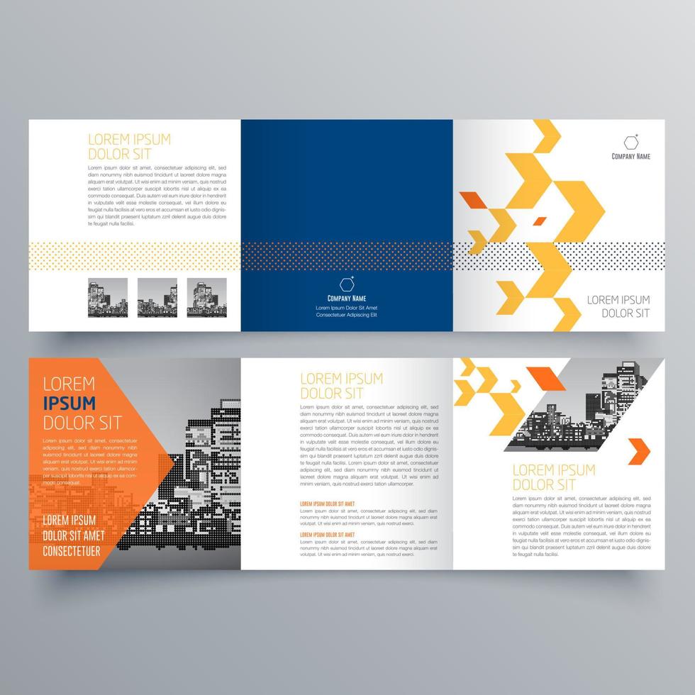 gevouwen brochure sjabloon minimalistisch geometrisch ontwerp voor corporate en business. creatief concept brochure vector sjabloon.