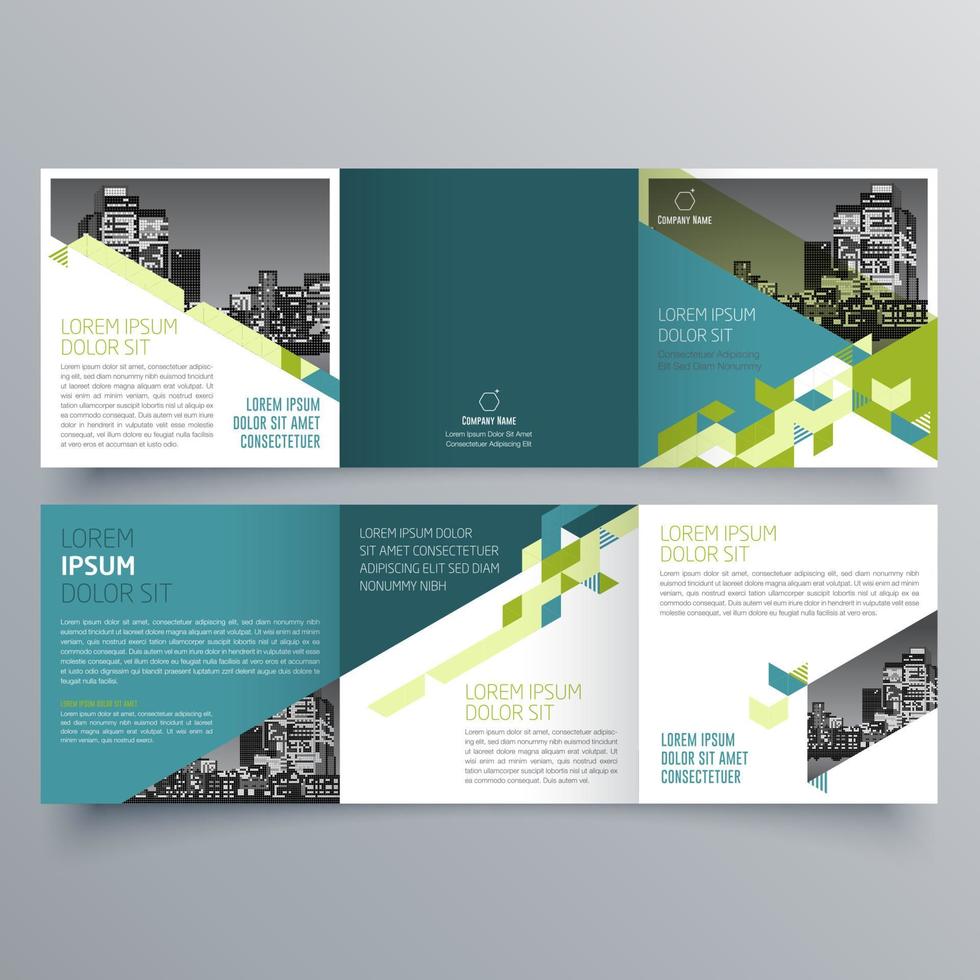 gevouwen brochure sjabloon minimalistisch geometrisch ontwerp voor corporate en business. creatief concept brochure vector sjabloon.