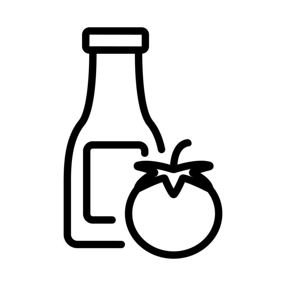 tomatensap in plastic fles pictogram vector overzicht illustratie