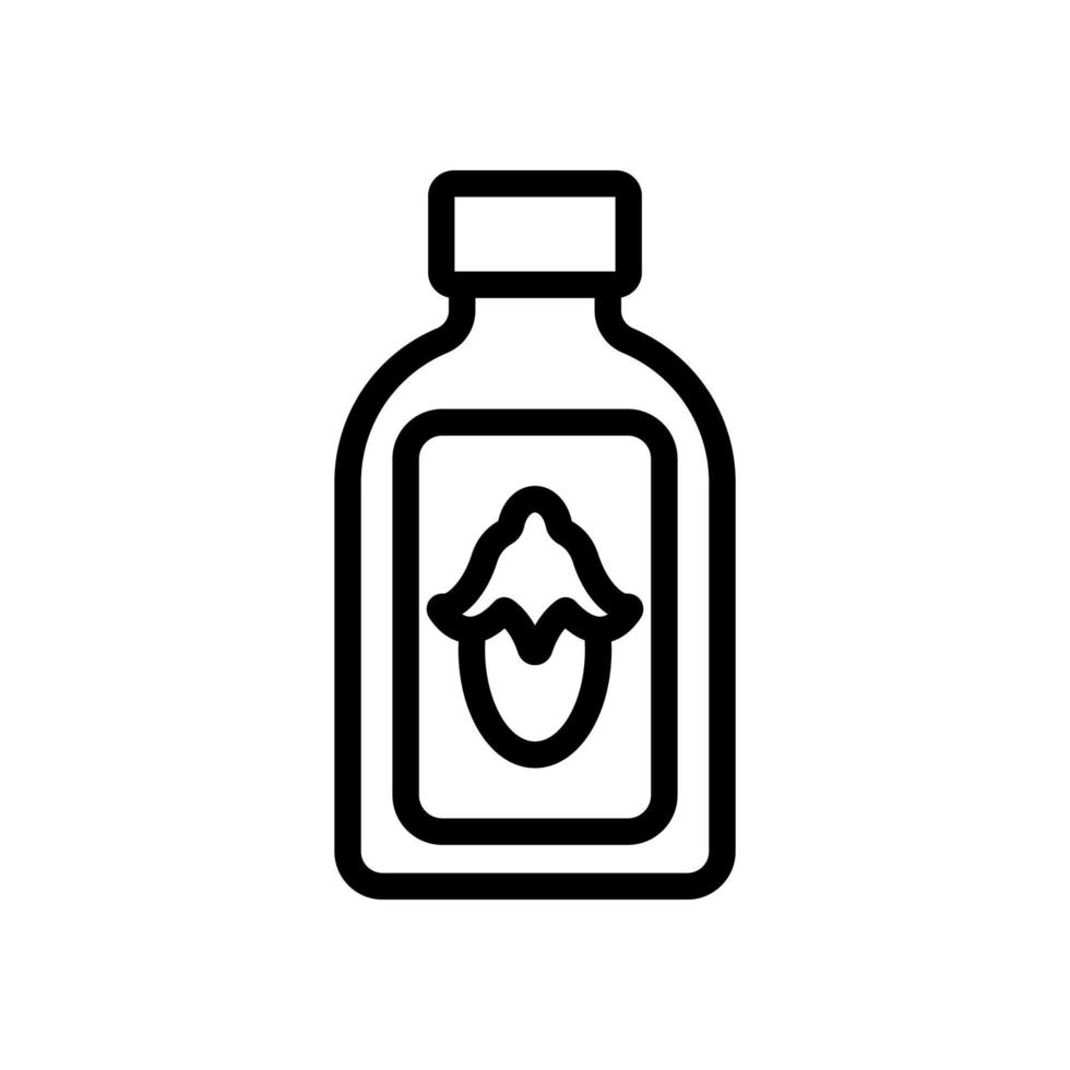 jojoba tanden wassen vloeibare fles pictogram vector overzicht illustratie